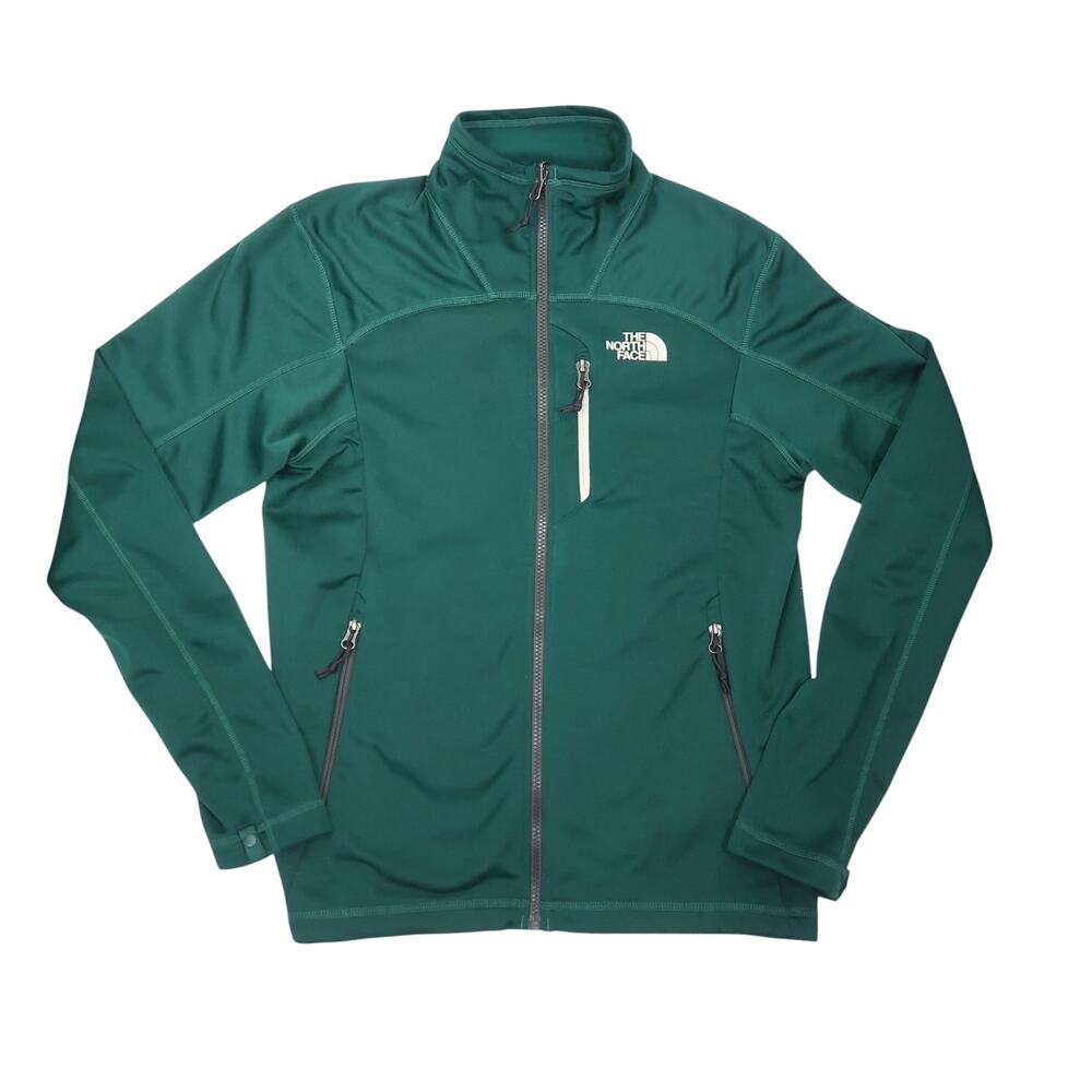 The North Face Soft Shell Dark Green Zip Front Jacket Mens Small